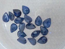 אבני חן לשיבוץ ספיר כחול טיפה 5/4 מ