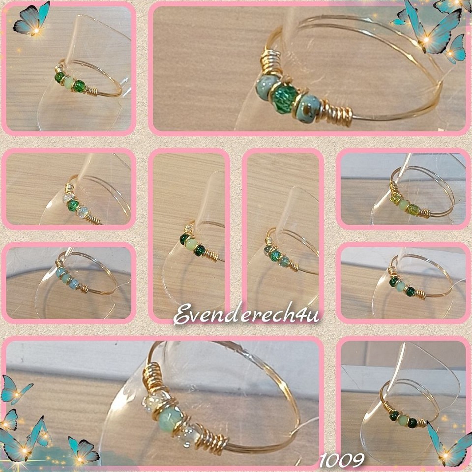 טבעות עדינות עם חרוזים וקריסטלים