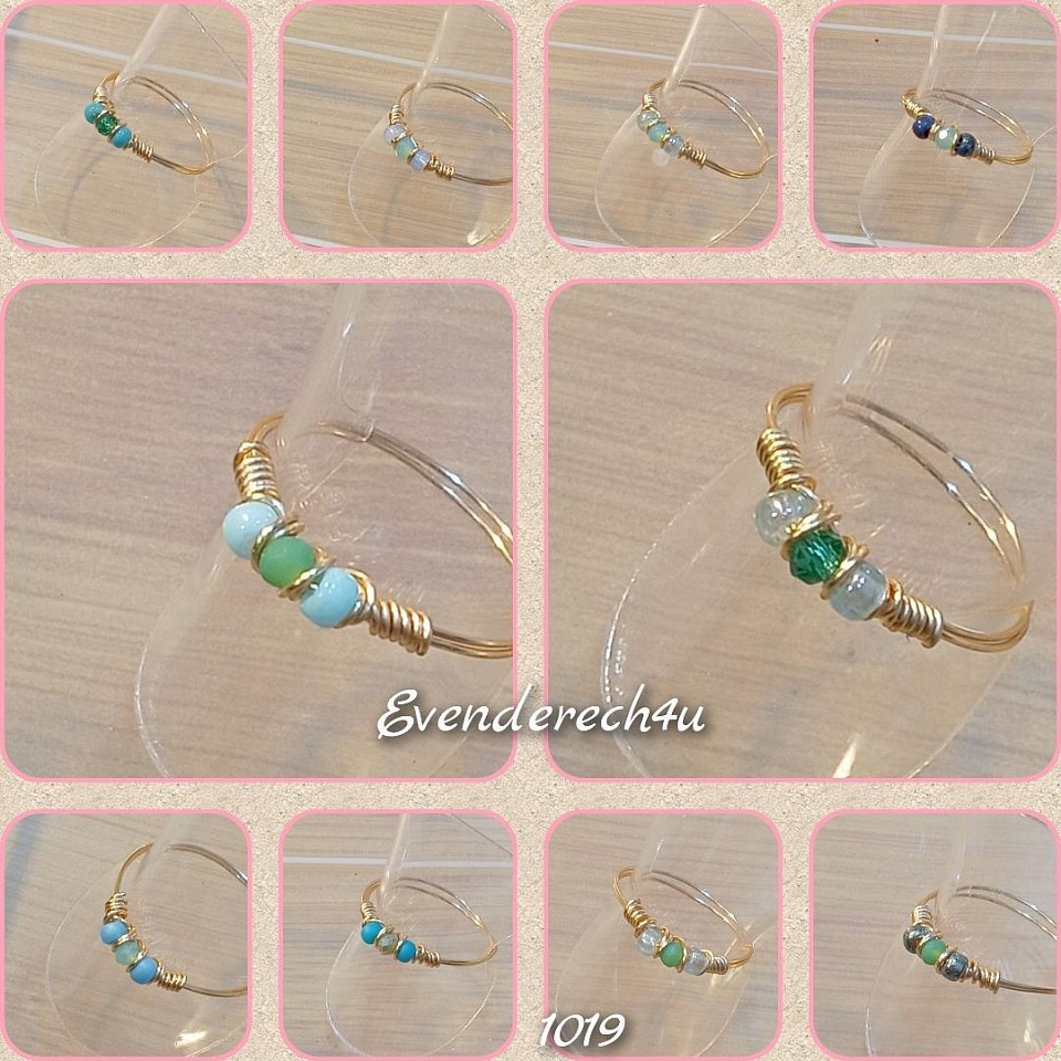 טבעות עדינות עם חרוזים וקריסטלים