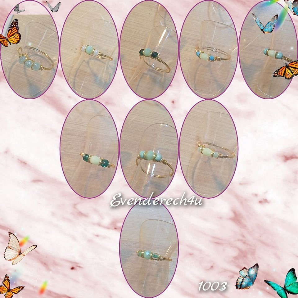 טבעות עדינות קריסטלים וחרוזים