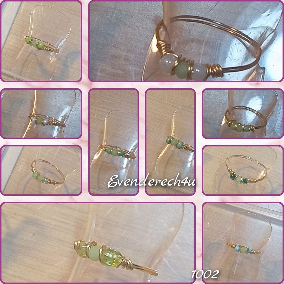 טבעות עדינות קריסטלים וחרוזים