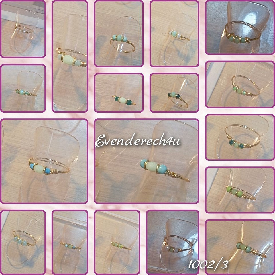 טבעות עדינות קריסטלים וחרוזים