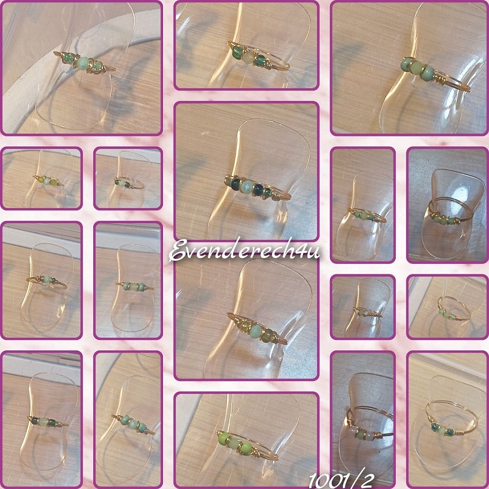 טבעות עדינות קריסטלים וחרוזים