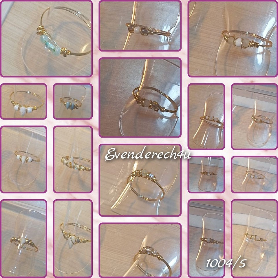 טבעות עדינות קריסטלים וחרוזים