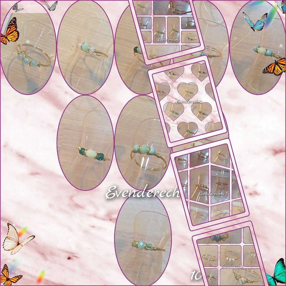 טבעות עדינות קריסטלים וחרוזים