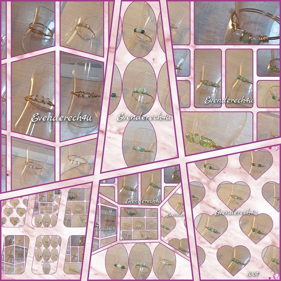 טבעות עדינות קריסטלים וחרוזים