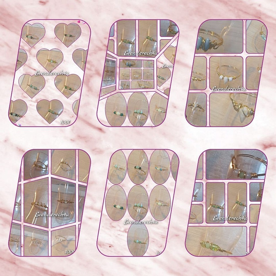 טבעות עדינות קריסטלים וחרוזים