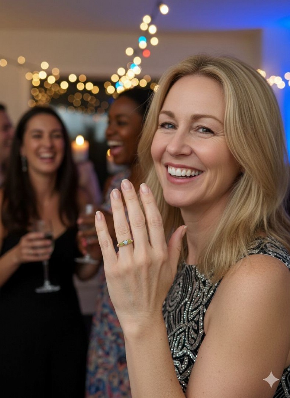 טבעות עדינות עם קריסטלים ואבני חן