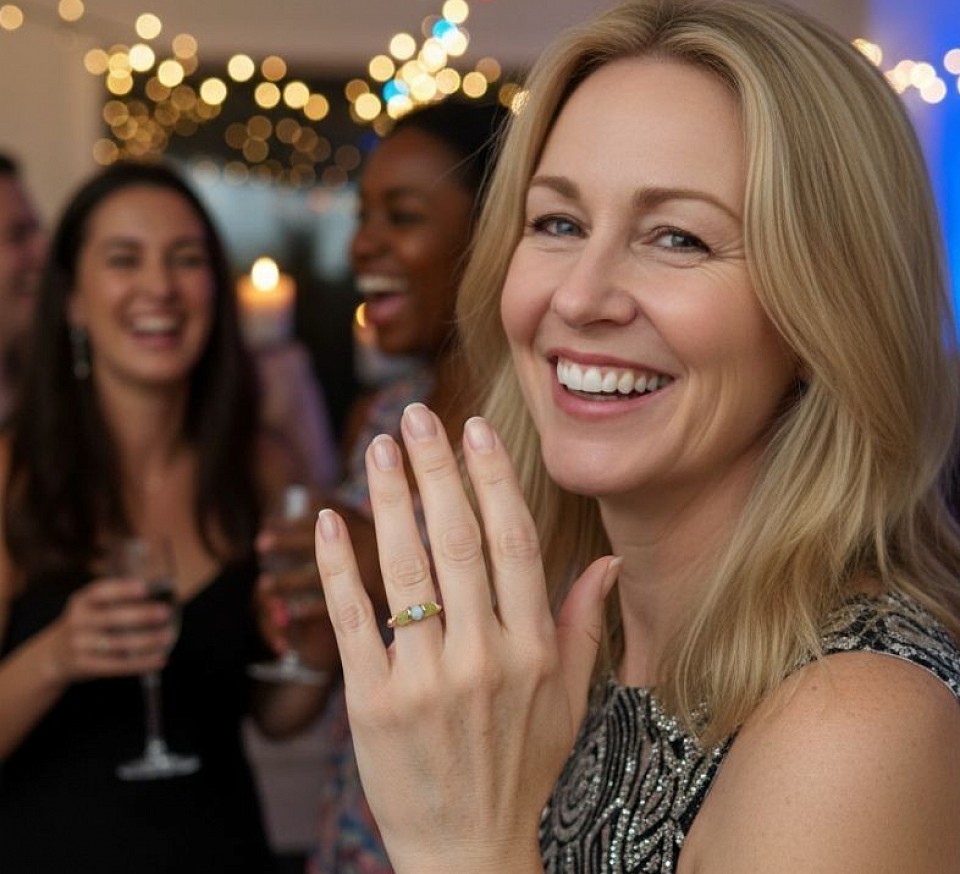 טבעות עדינות עם קריסטלים ואבני חן