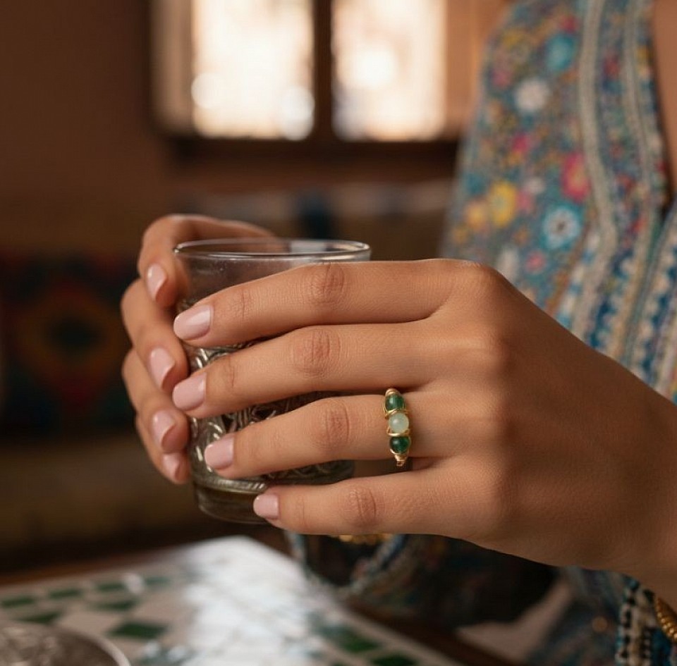 טבעות עדינות קריסטלים ואבני