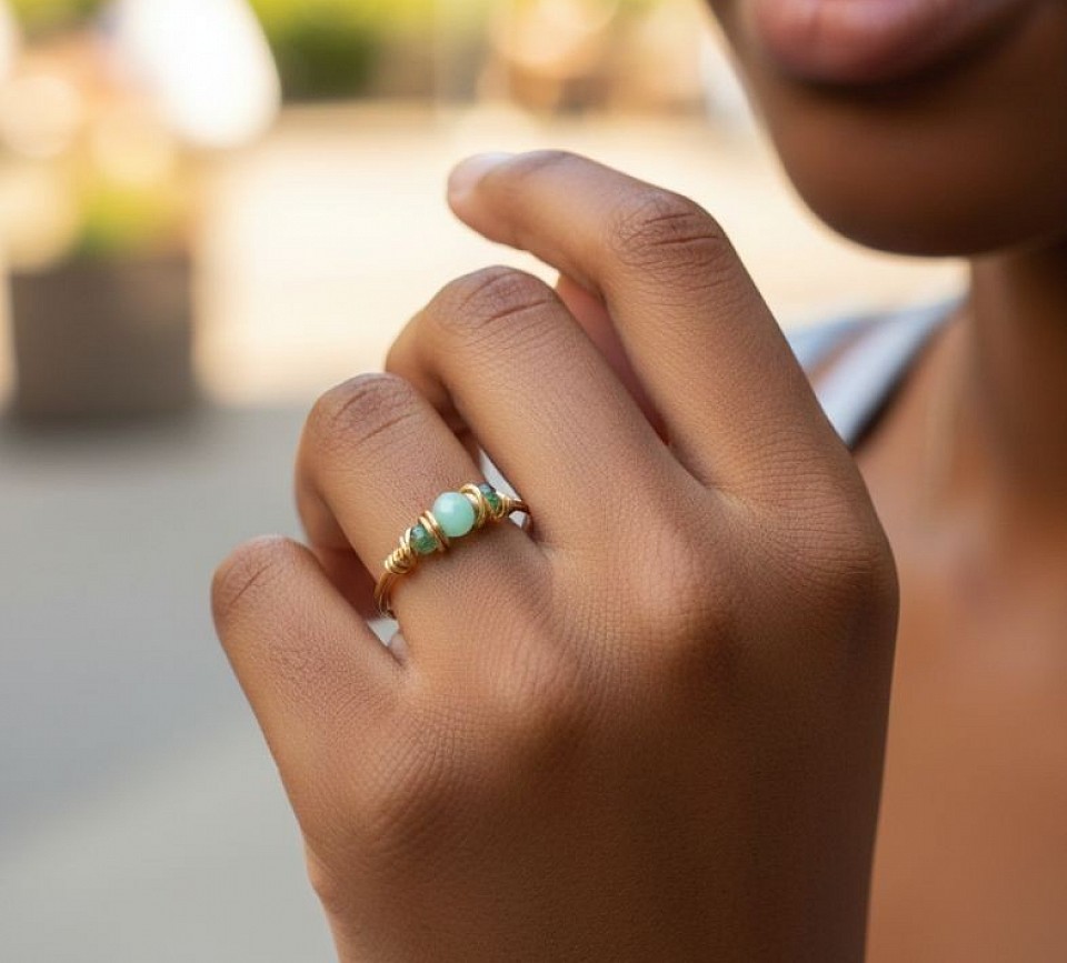 טבעות עדינות קריסטלים ואבני חן