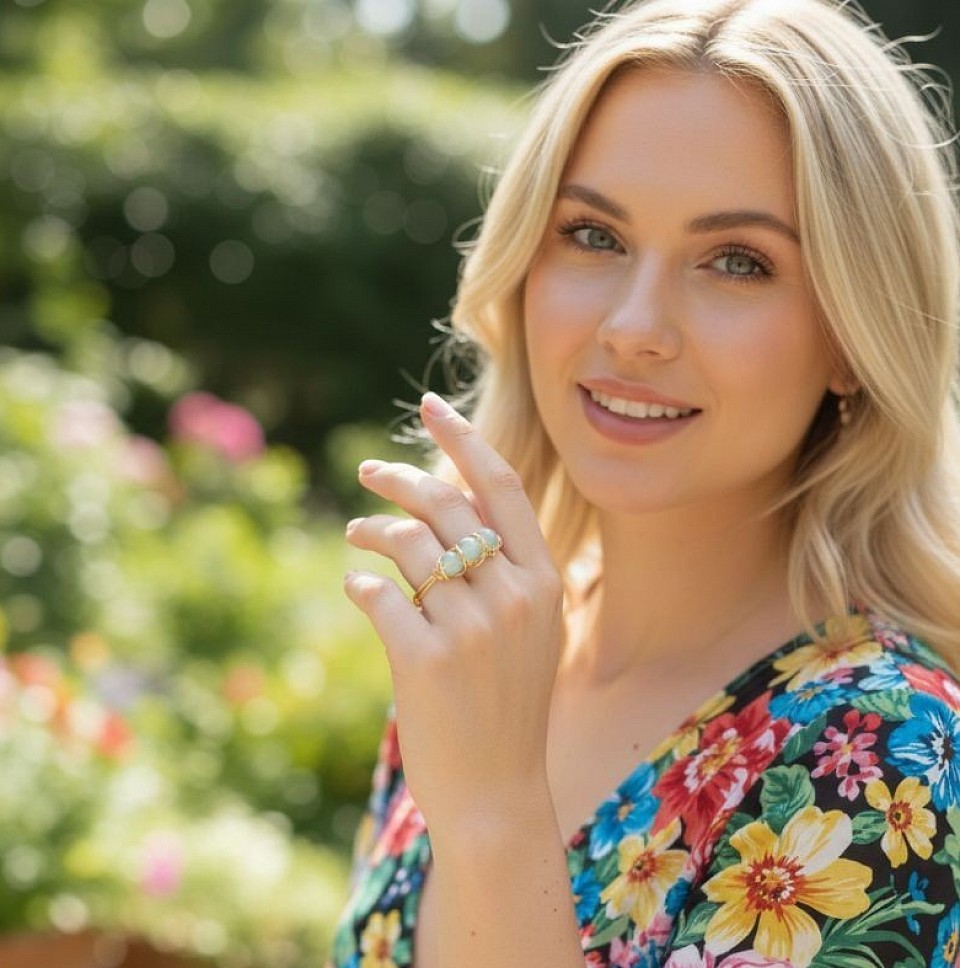 טבעות עדינות קריסטלים ואבני חן