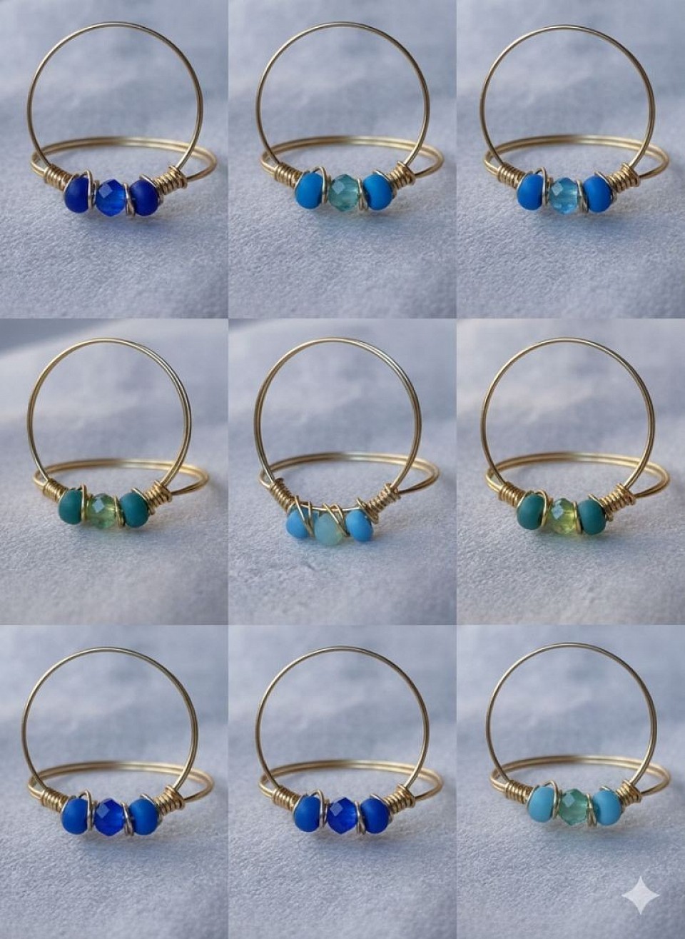 טבעת עדינה קריסטל ירוק וחרוזי מיוקי יפני-1067