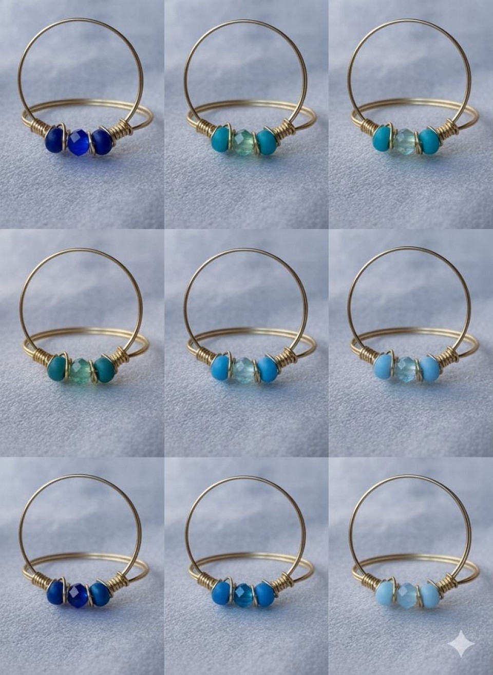 טבעת עדינה קריסטל ירוק וחרוזי מיוקי יפני-1089