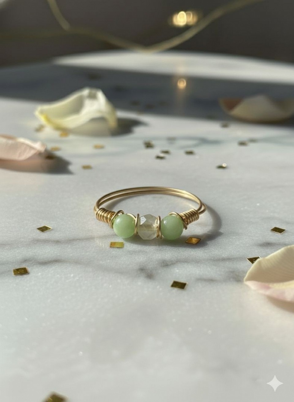טבעות עדינות עם קריסטלים