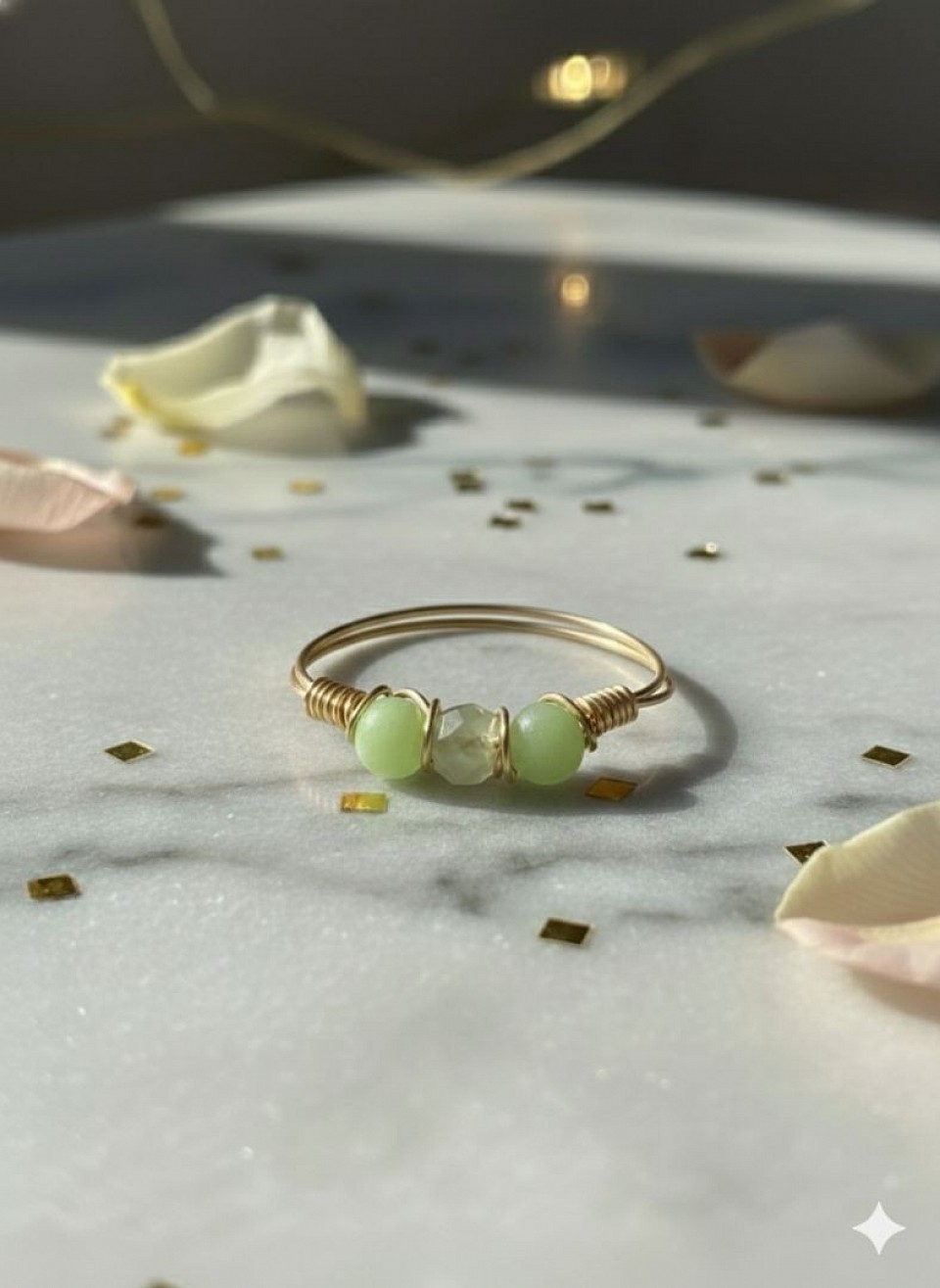 טבעות עדינות עם קריסטלים