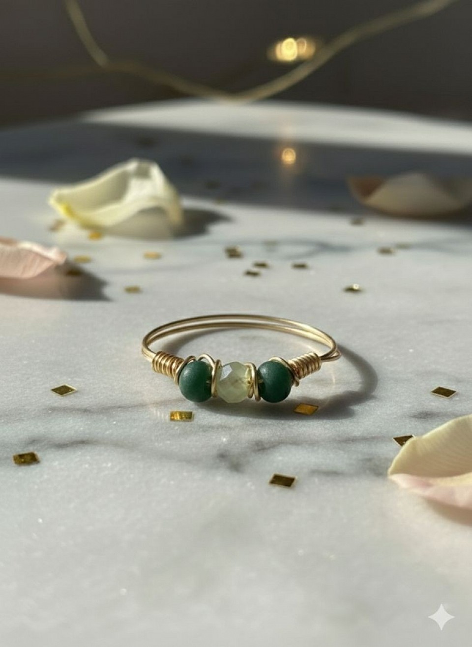 טבעות עדינות עם קריסטלים