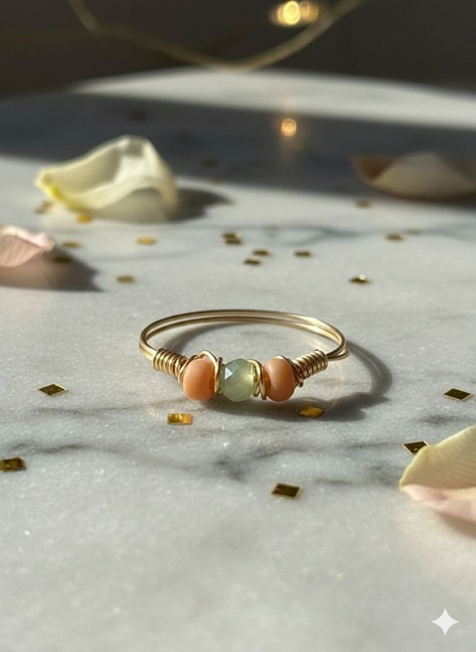 טבעות עדינות עם קריסטלים