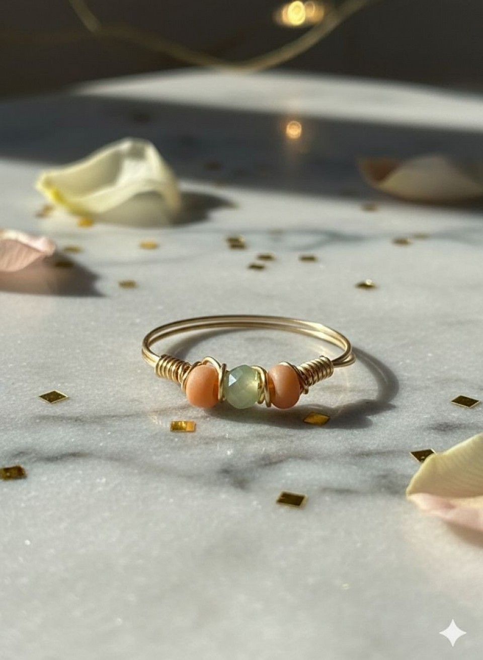 טבעות עדינות עם קריסטלים