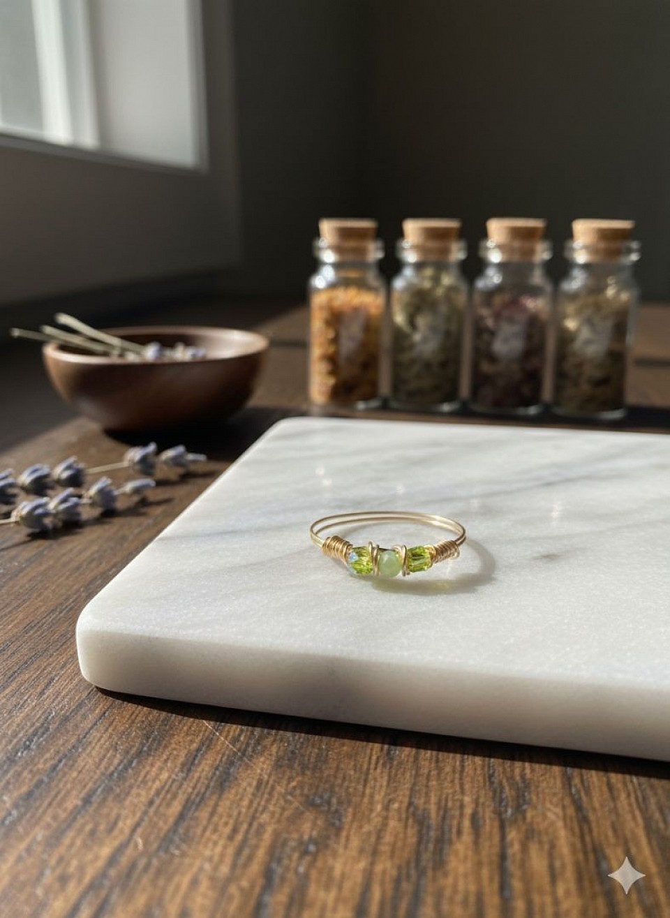 טבעות עדינות עם קריסטלים ואבני חן