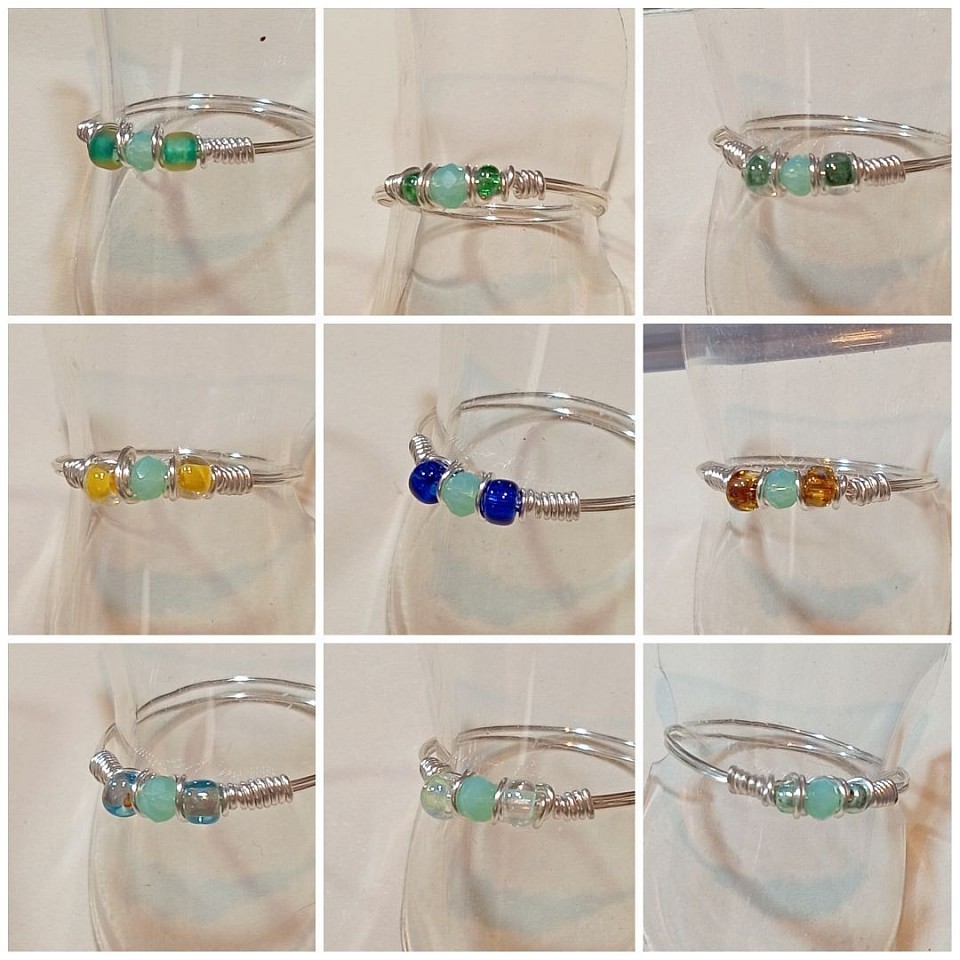 טבעות עדינות עם קריסטלים ואבני חן