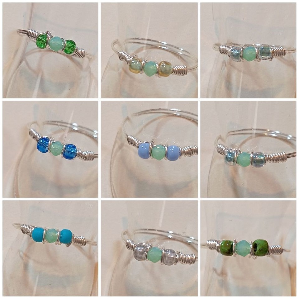 טבעות עדינות עם קריסטלים ואבני חן