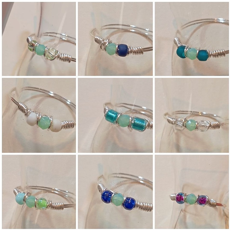 טבעות עדינות עם קריסטלים ואבני חן