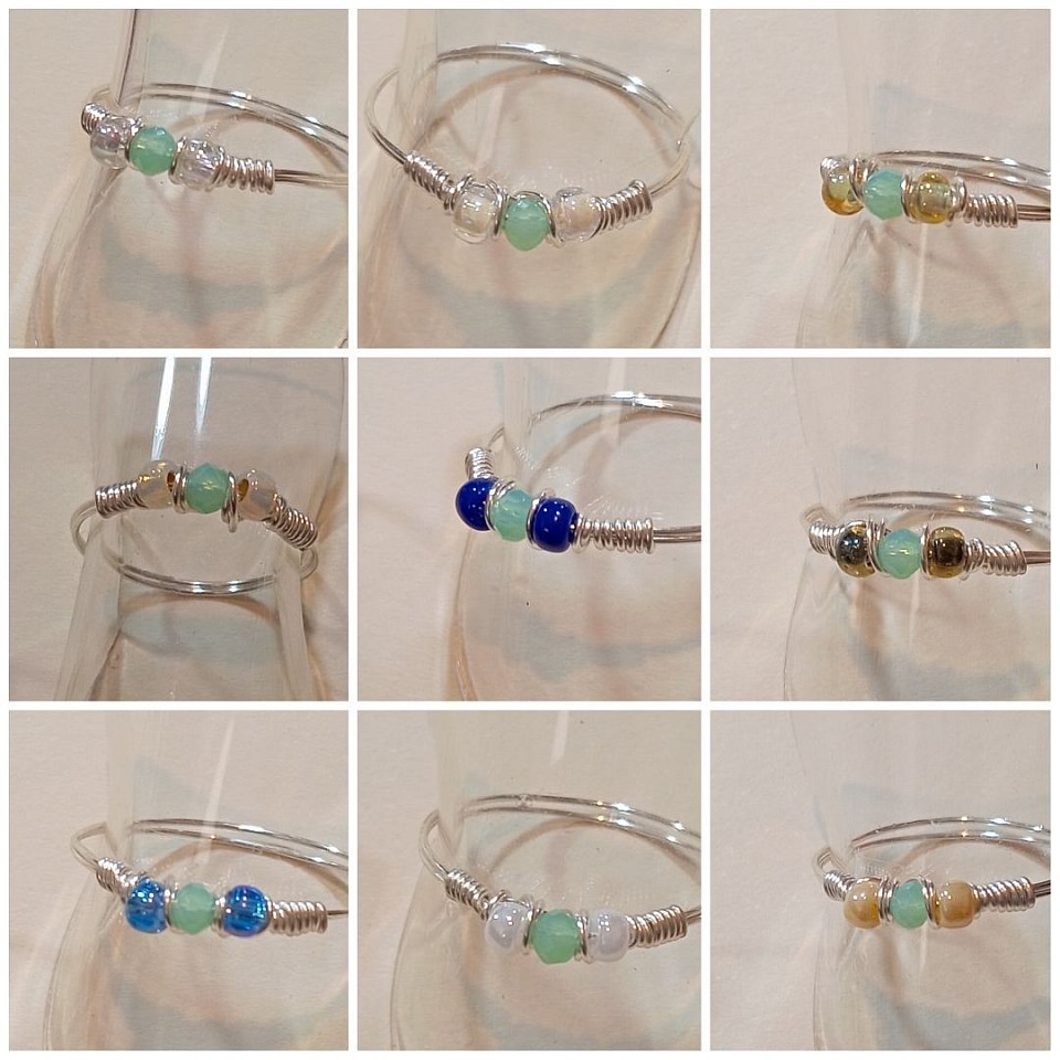 טבעות עדינות עם קריסטלים ואבני חן