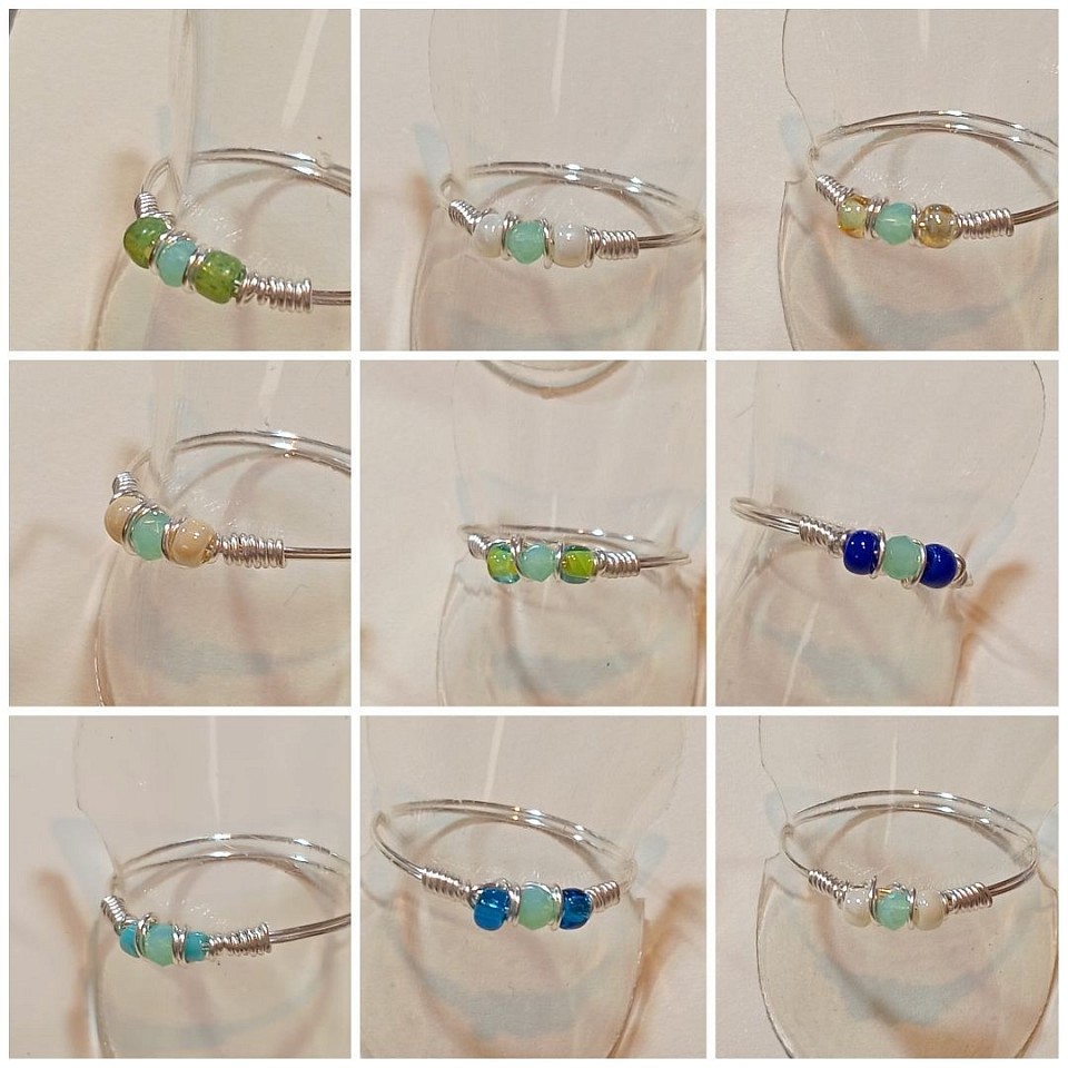 טבעות עדינות עם קריסטלים ואבני חן