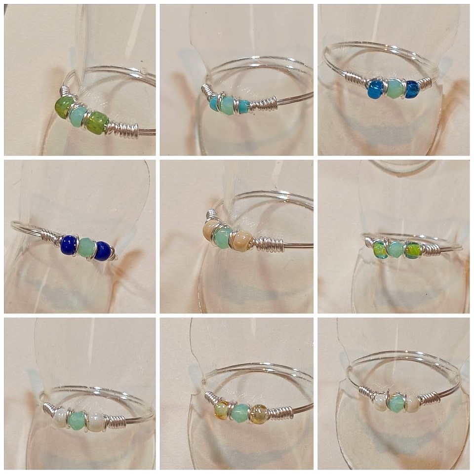 טבעות עדינות עם קריסטלים ואבני חן